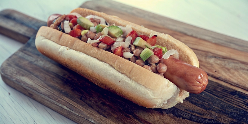 BORDER-STYLE BACON‑WRAPPED HOT DOG