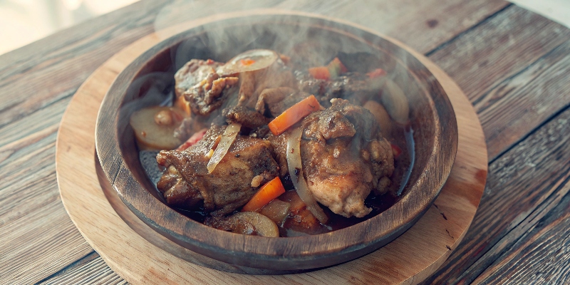 BROWN STEW CHICKEN WITH ROOT VEG